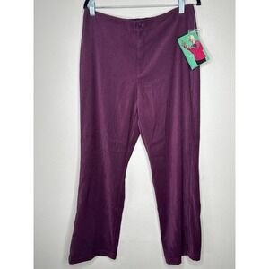 White Stag VTG NWT Purple Velvet Wide Leg Pants Casual Comfort Trousers Size 16